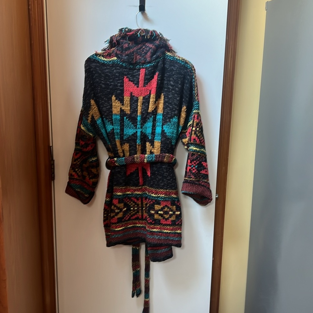 Free People Colorful Knit Cardigan with Belt - Picture 5 of 6